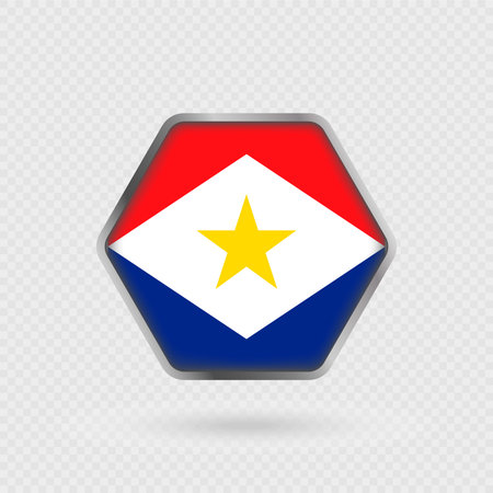 Saba flag in a hexagon frame.のイラスト素材