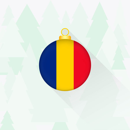 Romania National Flag Christmas Decoration.のイラスト素材