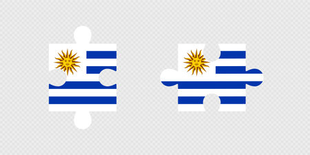 Puzzle Pieces with Uruguay Flag.のイラスト素材