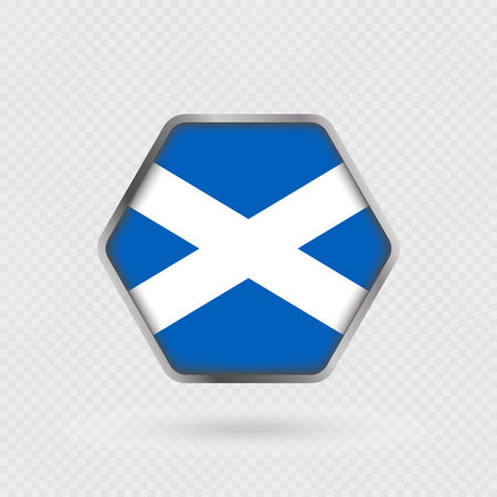 Scotland flag in a hexagon frame.のイラスト素材