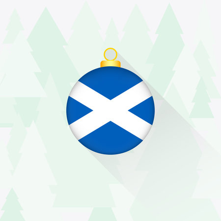Scotland National Flag Christmas Decoration.のイラスト素材