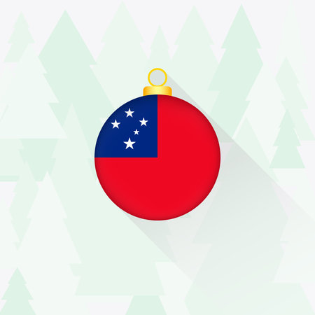 Samoa National Flag Christmas Decoration.のイラスト素材