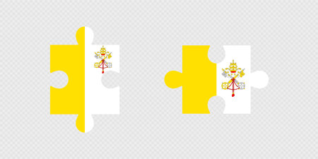 Puzzle Pieces with Vatican City Flag.のイラスト素材