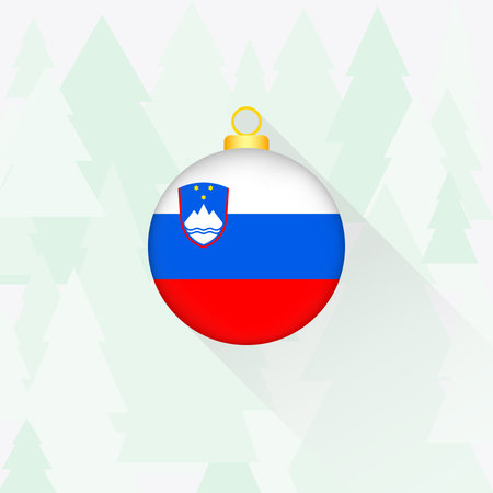 Slovenia National Flag Christmas Decoration.のイラスト素材