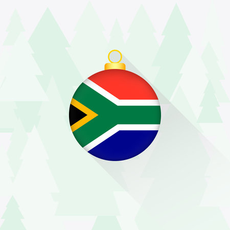 South Africa National Flag Christmas Decoration.のイラスト素材