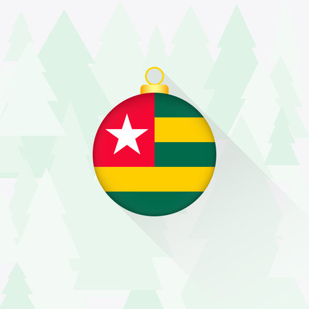 Togo National Flag Christmas Decoration.のイラスト素材