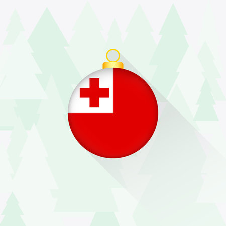 Tonga National Flag Christmas Decoration.のイラスト素材
