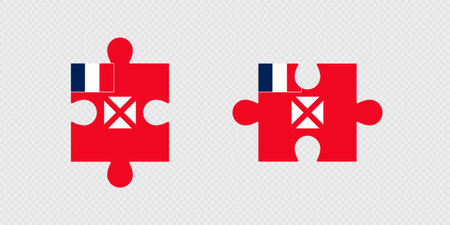 Puzzle Pieces with Wallis and Futuna Flag.のイラスト素材