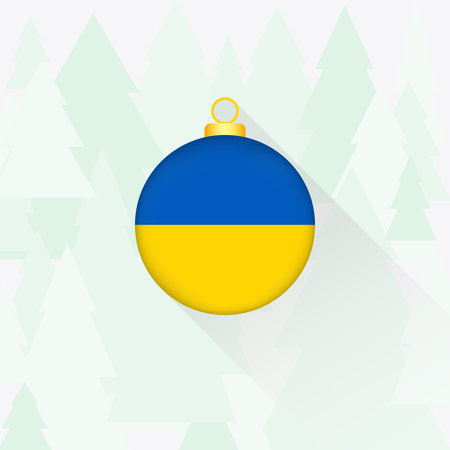 Ukraine National Flag Christmas Decoration.のイラスト素材