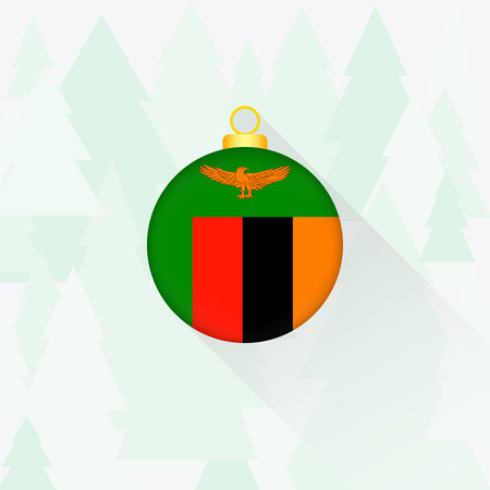 Zambia National Flag Christmas Decoration.のイラスト素材