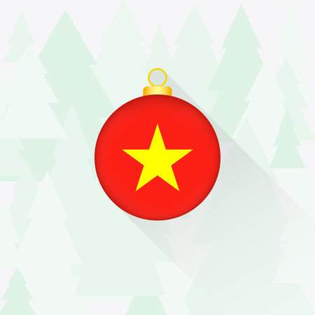 Vietnam National Flag Christmas Decoration.のイラスト素材