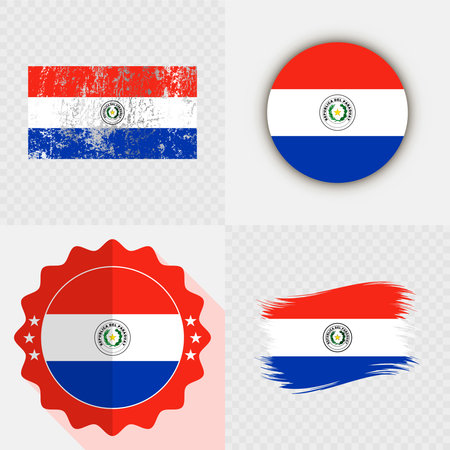 Paraguay National Flag Icon Collection.のイラスト素材