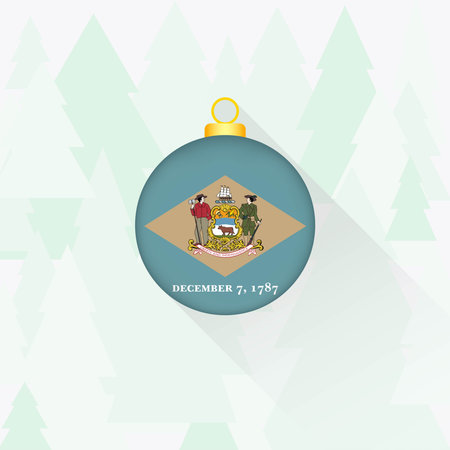 Delaware State Flag Christmas Decoration.のイラスト素材