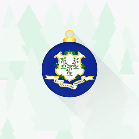 Connecticut State Flag Christmas Decoration.のイラスト素材