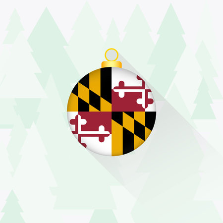 Maryland State Flag Christmas Decoration.のイラスト素材