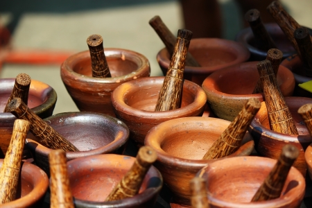 Thai Earthenware Clay Mortars