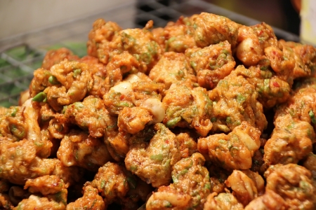 Thai Food - Spicy Fried Fish and Squid Pattyの写真素材