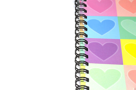 Closed up blank Heart cover notebook , blank diary, business concept