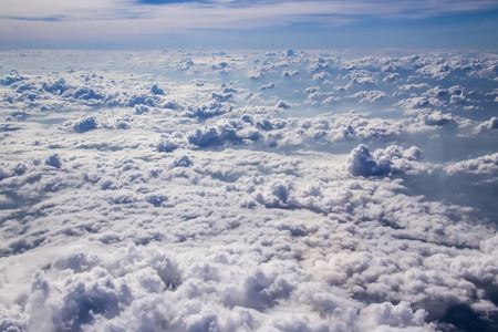 On the cloud in the sky softly focus aerial view