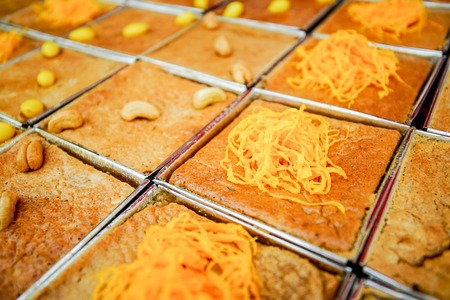 Traditional Thai dessert - Khanom mo kaeng, similar to an egg custardの写真素材