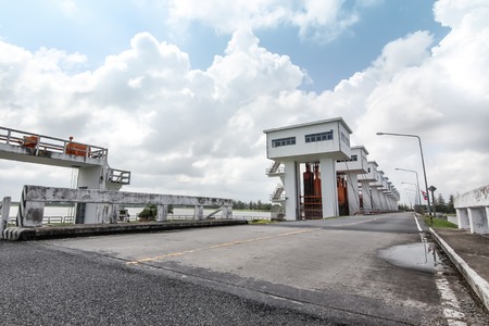Uthokwipat Prasit floodgate in Nakhon Si Thammarat, Thailand