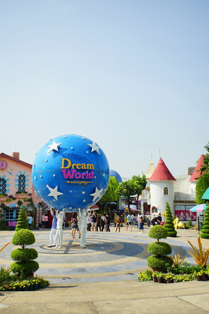 PATHUM THANI, THAILAND - November 04, 2017: Inside view of the fun park named Dream World in Pathum Thani, Thailand. It's the most popular amusement park in Thailand.のeditorial素材