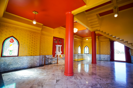 CHIANG RAI, THAILAND - December 21, 2017: Inside view of Sinakarintra Stit Mahasantikhiri Pagoda is in Doi Mae Salong, Chiang Rai Thailand. It's very beautiful pagoda in Chiang Rai.のeditorial素材