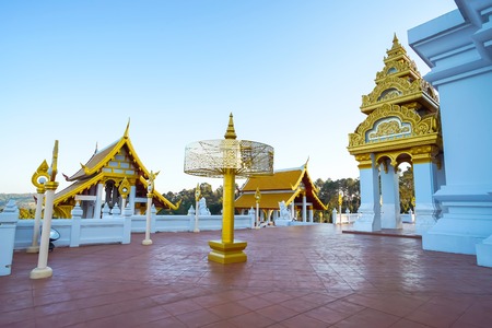Beautiful scene in Wat Phra Thad Santidham temple in Chiang Rai, Thailand.