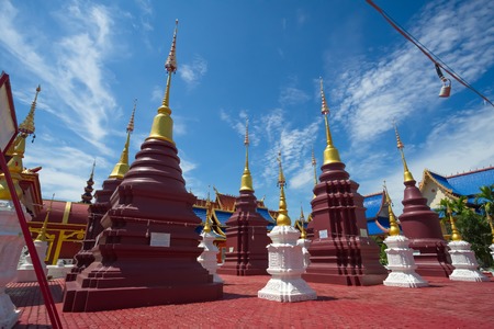 The most beautiful temple in Sukhothai, Thailand Wat Pipat Mongkol templeの写真素材