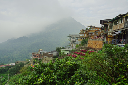 Jiufen, Taiwan - November 21, 2018: Scenic of Jiufen Village. This place is a travel destination in Ruifang District, Taiwan.のeditorial素材