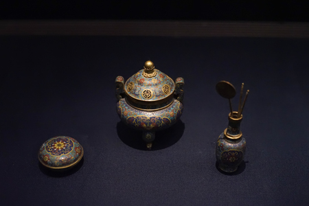 Taipei, Taiwan - November 22, 2018: Ancient Chinese imperial artifacts and artworks in National Palace Museum in Taipei City, Taiwan.のeditorial素材