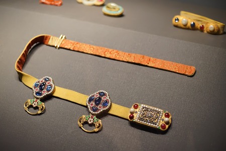 Taipei, Taiwan - November 22, 2018: Ancient Chinese imperial artifacts and artworks in National Palace Museum in Taipei City, Taiwan.のeditorial素材