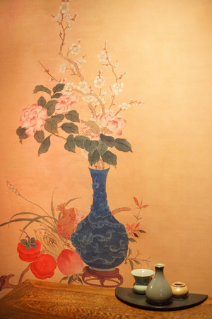 Taipei, Taiwan - November 22, 2018: Ancient Chinese imperial artifacts and artworks in National Palace Museum in Taipei City, Taiwan.のeditorial素材