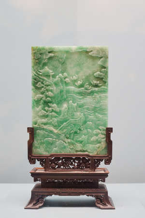 Taipei, Taiwan - November 22, 2018: Ancient Chinese imperial artifacts and artworks in National Palace Museum in Taipei City, Taiwan.のeditorial素材