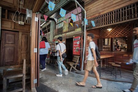 Bangkok, Thailand - June 8, 2019: Scenery of Hua Takhe Old Market in Lad Krabang district, Bangkok, Thailand.のeditorial素材