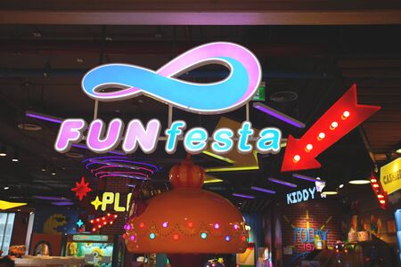 Bangkok, Thailand - August 31, 2019: Fun Festa, the new one of Playpark in Bangkok. This branch is in Gateway at Bangsue, Bangkok, Thailand.のeditorial素材