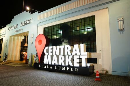 Kuala Lumpur, Malaysia - November 8, 2019: Central Market sign in front of the Central Market in...