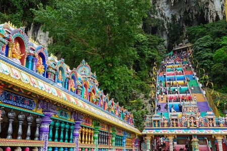 Kuala Lumpur, Malaysia - November 9, 2019: Beautiful Hinduism art at Batu caves. This is the famous travel destinations of Kuala Lumpur city, Malaysia.のeditorial素材