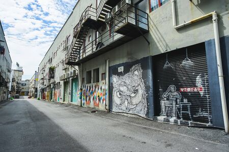 Kuala Lumpur, Malaysia - November 9, 2019: The famous travel destinations street art of Laman Seni 7, Shah Alam in Kuala Lumpur City, Malaysia.のeditorial素材