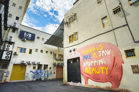 Kuala Lumpur, Malaysia - November 9, 2019: The famous travel destinations street art of Laman Seni 7, Shah Alam in Kuala Lumpur City, Malaysia.のeditorial素材