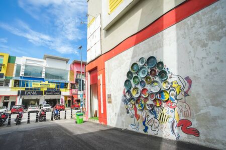 Kuala Lumpur, Malaysia - November 9, 2019: The famous travel destinations street art of Laman Seni 7, Shah Alam in Kuala Lumpur City, Malaysia.のeditorial素材