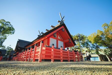 Osaka, Japan - December 15, 2019 : Beatiful scene of Sumiyoshi Taisha Shrine, this is the famous travel destinations of Osaka city.のeditorial素材