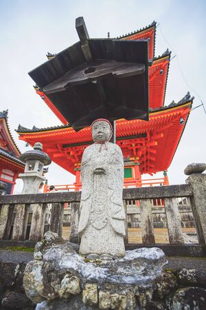 Kyoto, Japan - December 17, 2019 : Beautiful scene in Kiyomizu-dera Temple, Kyoto, Japan.のeditorial素材