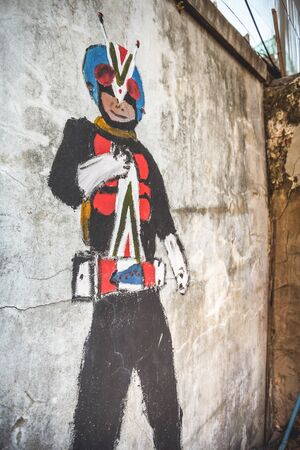 Bangkok, Thailand - December 29, 2019 : The famous Beautiful street art at Talad Noi in Samphanthawong District, Bangkok, Thailand.のeditorial素材