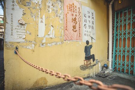 Bangkok, Thailand - December 29, 2019 : The famous Beautiful street art at Talad Noi in Samphanthawong District, Bangkok, Thailand.のeditorial素材