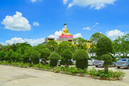 Chachoengsao, Thailand - July 27, 2020: Beautiful scene in Wat Phrong Akat Temple. This famous temple is in Bang Nam Priao district, Chachoengsao province, Thailand.のeditorial素材