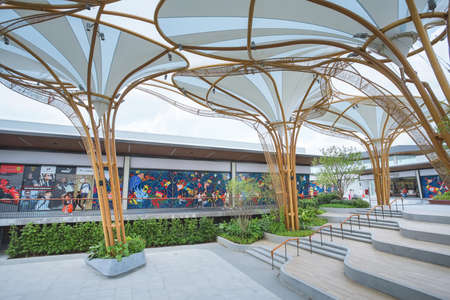 Samut Prakan, Thailand - July 28, 2020: Scenery of  Siam Premium Outlets Bangkok located on the...