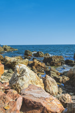 Scenery from the famous Viewpoint of Chao Lao beach named Lan Hin Krong in Chanthaburi province, Thailand.の写真素材