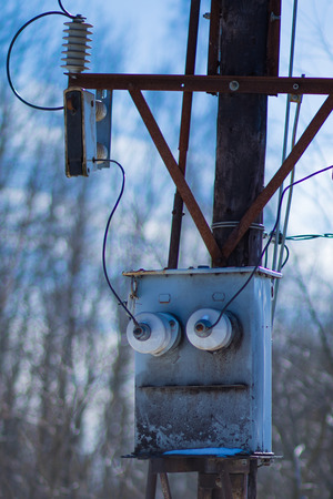 The electric box similar to the face of the old robot