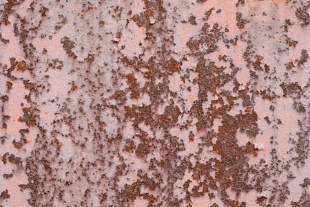 The rusty painted old steel or iron surface. The macro shot is made by means of stacking technology